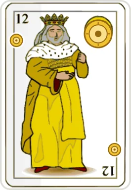 Rey de oros volteado como triunfo